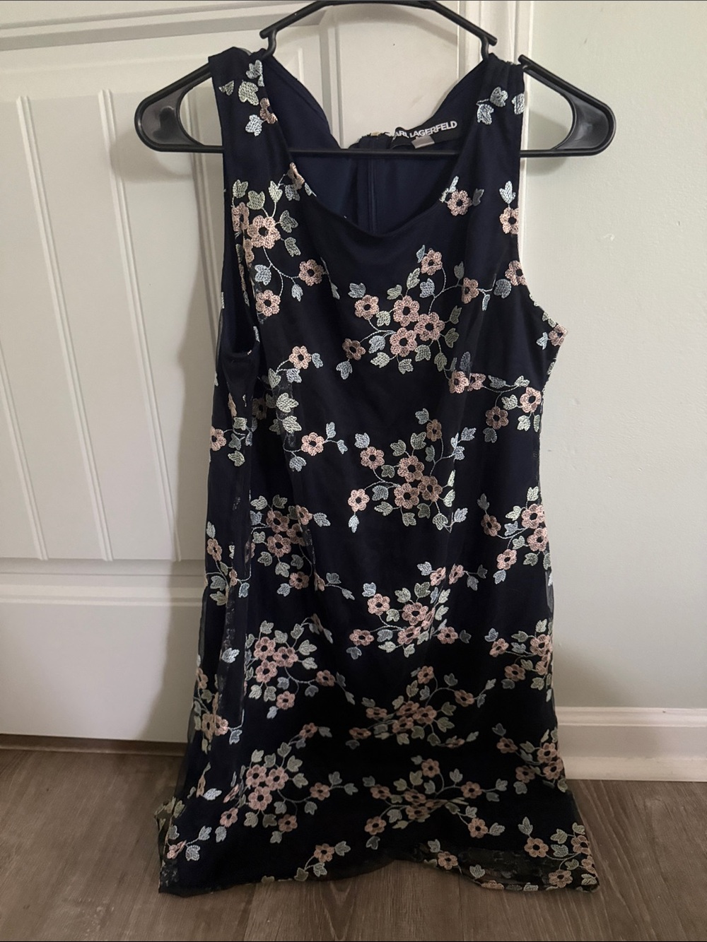 Karl Lagerfeld Navy Floral Slip Dress